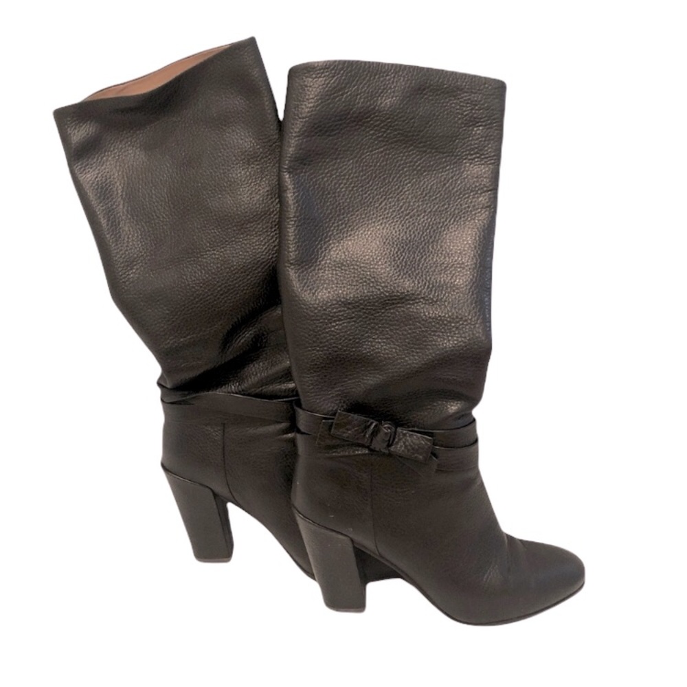 Kate Spade Mandie Black Grainy Nappa Tall Boots